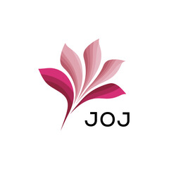 Fototapeta premium Modern Pink Leaf Logo Vector, JOJ Later Logo, Gradient Petal Logo Concept, Elegant Floral Abstract Logo Design,JOJ floral, abstract, JOJ logo, leaf, JOJ petal, pink, JOJ gradient, design, JOJ icon,