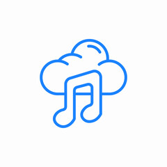 cloud music icon sign vector