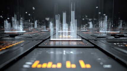 Abstract technological cityscape