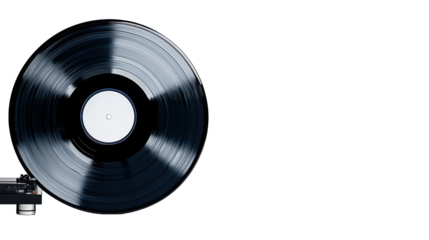 Vinyl Record on Transparent Background