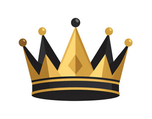 Fototapeta premium Simple Flat Crown of Authority Symbol with Golden and Black Colors Icon