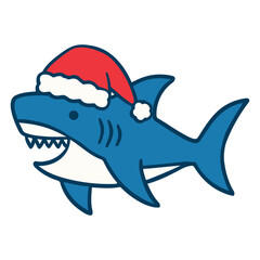 Cartoon Shark silhouette white background