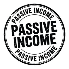 Circular stamp graphic illustrating passive income concept