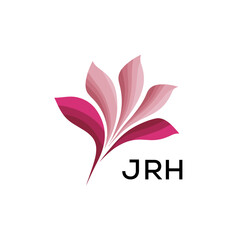 Stylish Botanical Branding Icon, JRH Later Logo, Creative Minimal Nature Logo, Gradient Petal Logo Concept,
