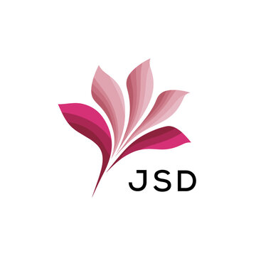 Stylish Botanical Branding Icon, JSD Later Logo, Creative Minimal Nature Logo, Gradient Petal Logo Concept,
