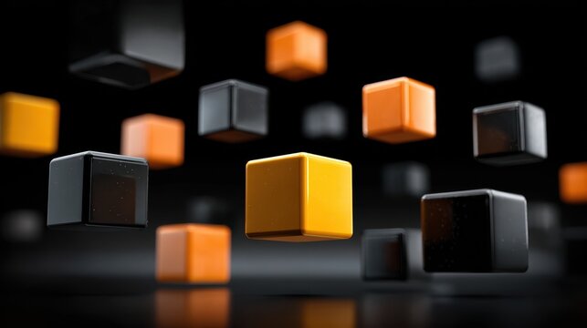 Skills Matrix. Cubic Design Banner with Black Cubes Representing Career Competence