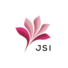   Stylish Botanical Branding Icon, JSI Later Logo, Creative Minimal Nature Logo, Gradient Petal Logo Concept,
