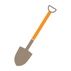 Shovel Isolated on White Background, Gardening and Farming Tool Vector.