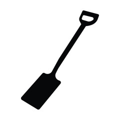 Black and White Shovel Vector Set, Gardening, Snow, and Tool Icons Collection.