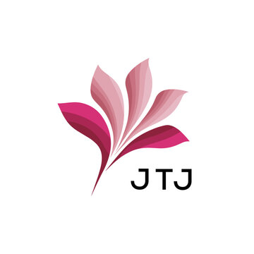 Stylish Botanical Branding Icon, JTJ Later Logo, Creative Minimal Nature Logo, Gradient Petal Logo Concept,

