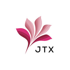 Fototapeta premium Stylish Botanical Branding Icon, JTX Later Logo, Creative Minimal Nature Logo, Gradient Petal Logo Concept, 
