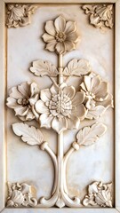 Ornate marble floral carving