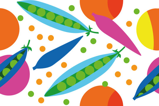 Colorful Abstract Design Featuring Vibrant Fruits and Vegetables