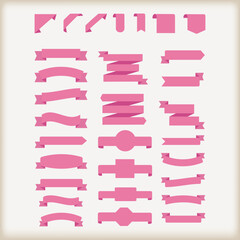 Pink Banner Collection: A vibrant assortment of pink banners and ribbons, offering a wide range of design elements to elevate any project. Perfect for conveying messages with style and flair. 