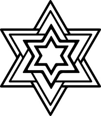 Geometric Star of David Icon or symbol