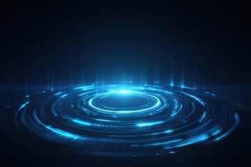 Glowing blue digital portal technology futuristic