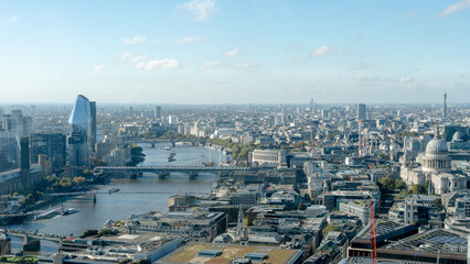 Panoramic view of London with iconic landmarks