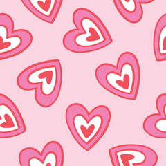 Retro Love Pattern Pink Cute Hearts Background