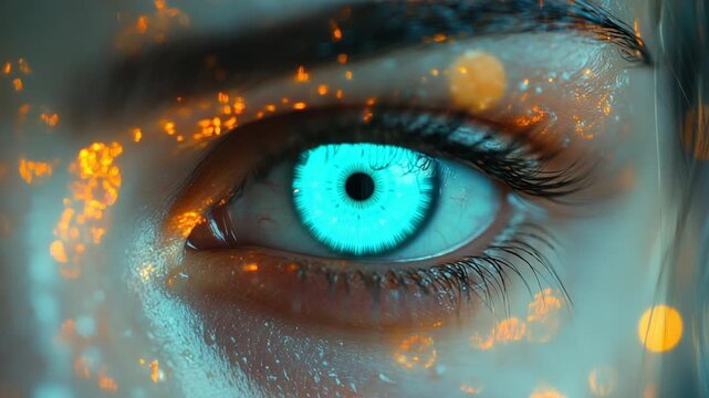 Intriguing eye with digital overlay, futuristic concept, close up view. - Powered by Adobe