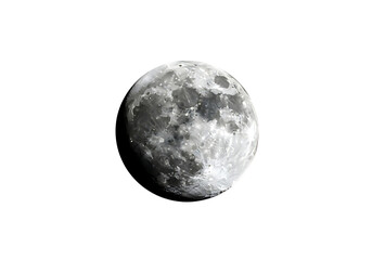 Obraz premium Detailed view of the moon s surface showing craters and texture isolated on transparent background