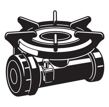 black and white portable gas stove clip art preview