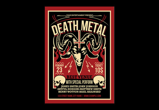 Death Metal Satanic Poster Flyer