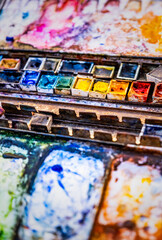 An Artist's Watercolour Mixing Palette