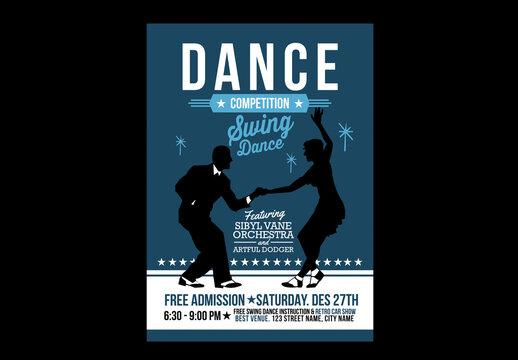 Swing Dance Competition Poster Flyer