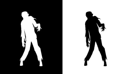 Frankenstein monster silhouette vector illustration. Halloween monster silhouette black, Halloween, monster silhouette vector illustration, Frankenstein monster black silhouette vector, illustration,