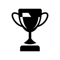 Minimal Trophy Cup Silhouette Elegant Award Symbol Clean Vector Illustration with White Background