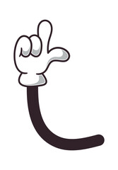 Comic cartoon arm pointing finger