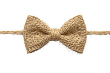  A luxurious satin ribbon bow tied neatly, isolated on a pure white background