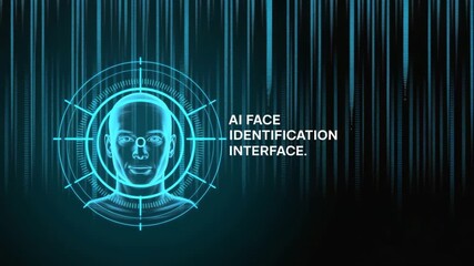 AI Face Identification Interface: An abstract digital interface showcases the concept of artificial intelligence facial recognition technology. - Powered by Adobe