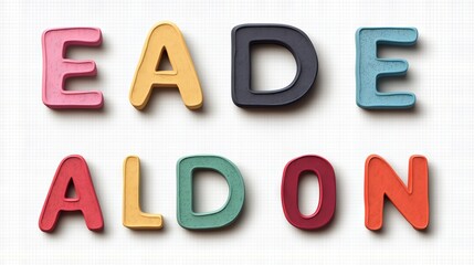 Learning the alphabet at preschool is made fun by a colorful plush sponge set against an educational background