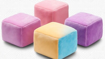 The plush soft blocks toy is designed for toddlers and young children to have fun and learn through play with its vibrant colors on a background