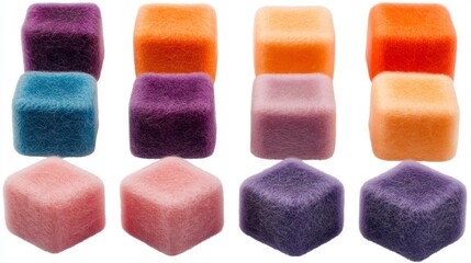 Soft and colorful blocks in cube shapes make for engaging educational toys that facilitate fun learning and play experiences for kids against a background