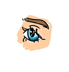 illustration of a womman eye pop art style drawing 