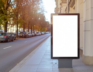 Mockup billboard on the sidewalk
