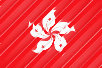 Fototapeta premium A modern, stylized rendition presents the iconic bauhinia flower of Hong Kong, layered with angled stripes, creating an abstract yet recognizable representation with a glossy,