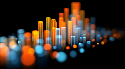 Abstract light and shadow imagery composed of colorful light columns