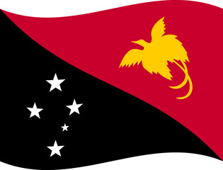Papua New Guinea waving flag illustrator of national  icon
