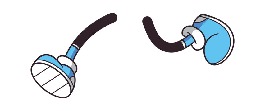 Retro comic feet running fast