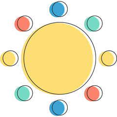 Colorful Cartoon Sun Shape Vector Collection