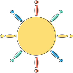 Colorful Cartoon Sun Shape Vector Collection