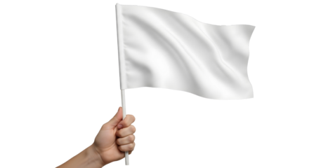 Hand holding Italian flag on blank paper banner