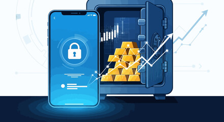 Secure Mobile Banking and Investment with Gold Bullion in a Safe
