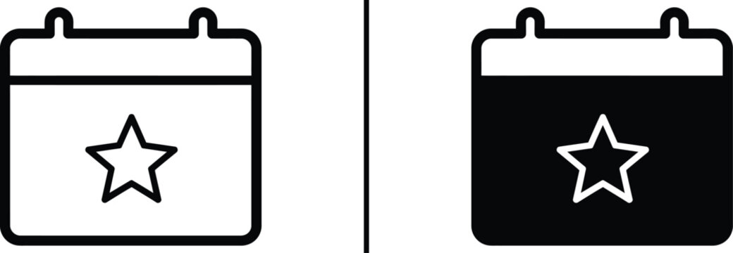Marked Calendar Icons: A pair of calendar icons showcases an appointment or event day, highlighting the significance of the star.
