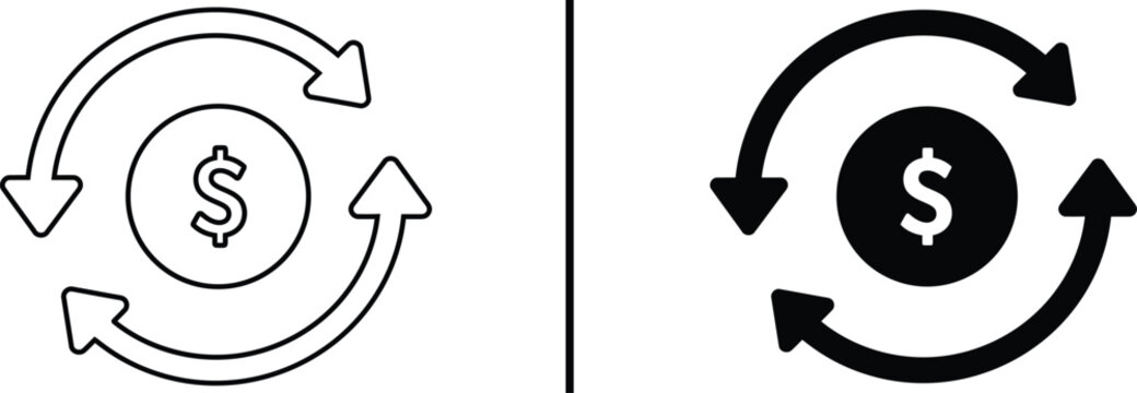 Money Circulation: A financial symbol that illustrates a continuous flow of capital, embodying concepts of investment and economic activity.