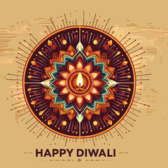 Global Diwali Celebration Mandala Design Illustration
