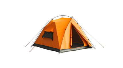 Hyperrealistic traditional camping tent on isolated background for outdoor adventure design